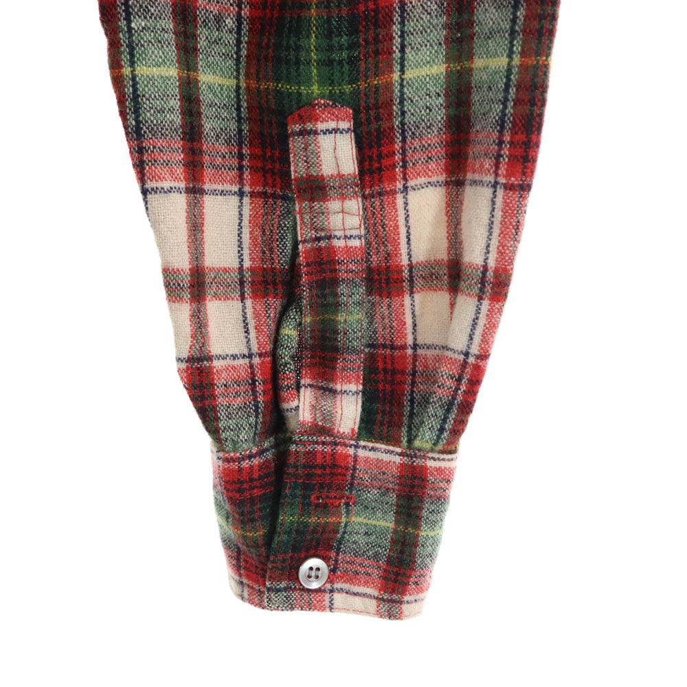 WESTERN GENTLEMAN 70s ウールブレンド フランネル ヴィンテージ チェック柄 長袖 スキッパー シャツ M プルオーバー メンズ