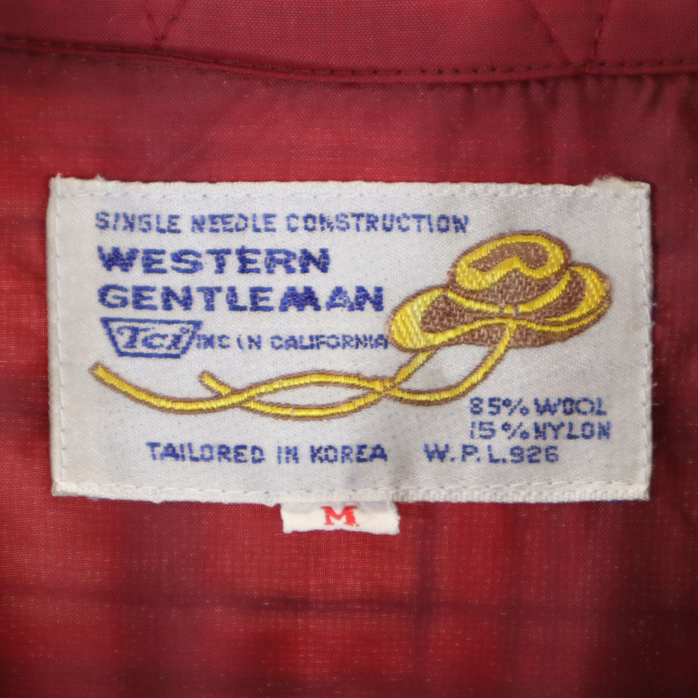 WESTERN GENTLEMAN 70s ウールブレンド フランネル ヴィンテージ チェック柄 長袖 スキッパー シャツ M プルオーバー メンズ