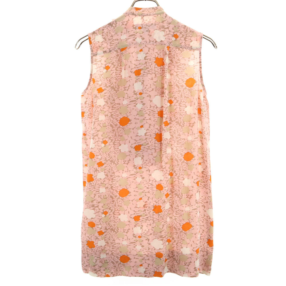 KAREN WALKER カレンウォーカー シルク100% 総柄 ノースリーブ ミニワンピース US2 ピンク系 レディース