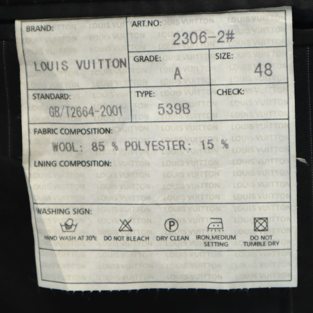 LOUIS VUITTON ルイヴィトン ストライプ柄 スーツ 上下 セットアップ 48/32 チャコールグレー メンズ