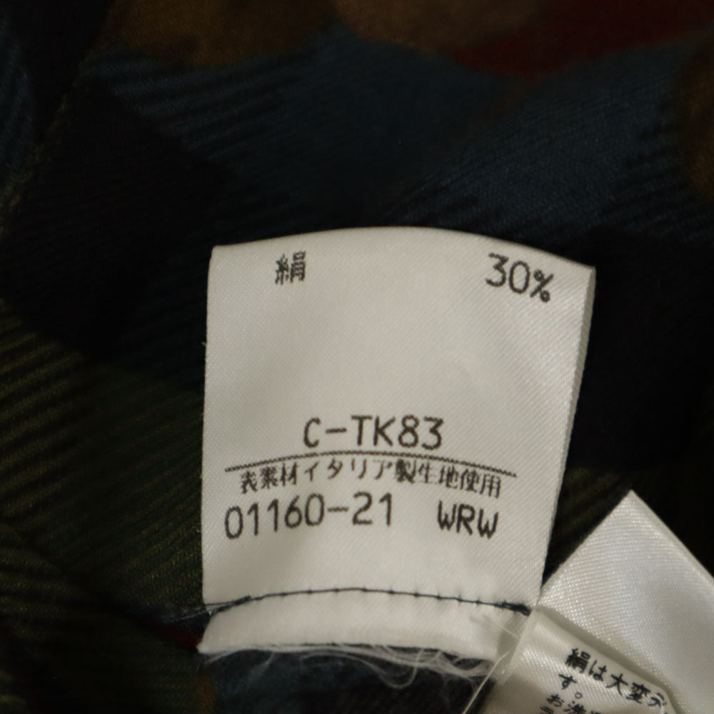 バーバリーズ 90s シルクブレンド オールド 花柄 長袖 オープンカラーシャツ 上下 セットアップ 7AR/9 カーキ 他 Burberrys ラップスカート レディース