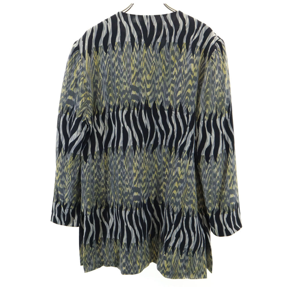 GIVENCHY ジバンシィ 90s オールド 総柄 ノーカラー ジャケット 42 グレー 他 レディース