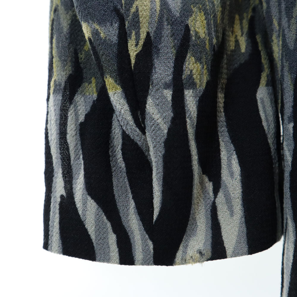 GIVENCHY ジバンシィ 90s オールド 総柄 ノーカラー ジャケット 42 グレー 他 レディース