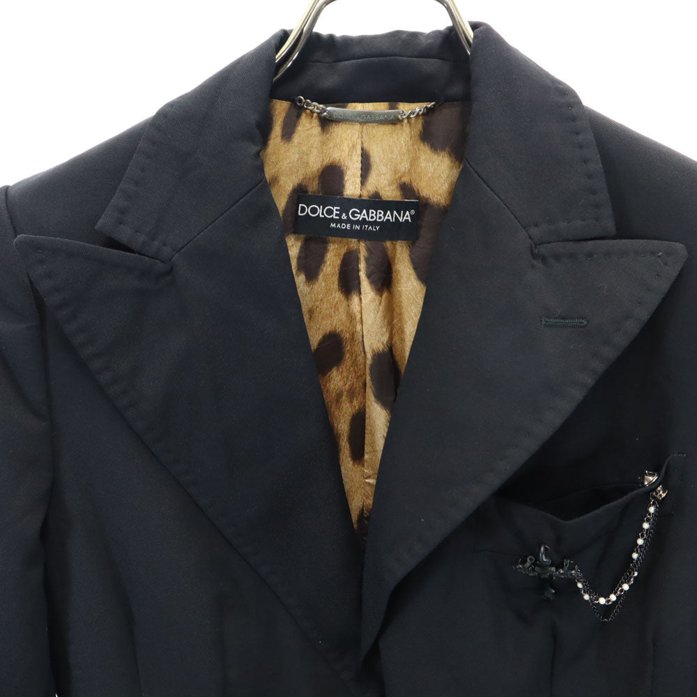 ドルチェアンドガッバーナ イタリア製 ウール テーラードジャケット 38 ブラック DOLCE&GABBANA レディース