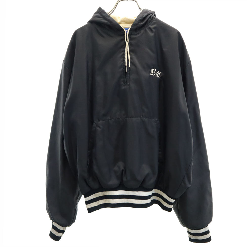 Holloway ホロウェイ 70s 80s USA製 ハーフジップ ジャケット L ブラック プルオーバー メンズ