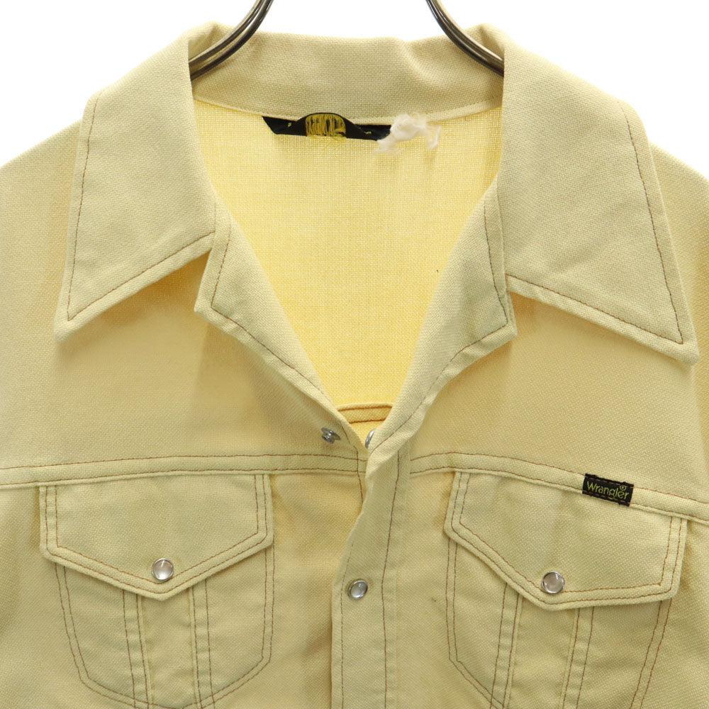 Wrangler ラングラー 70s ヴィンテージ 長袖 オープンカラー ウエスタンシャツ イエロー系 ジャケット メンズ