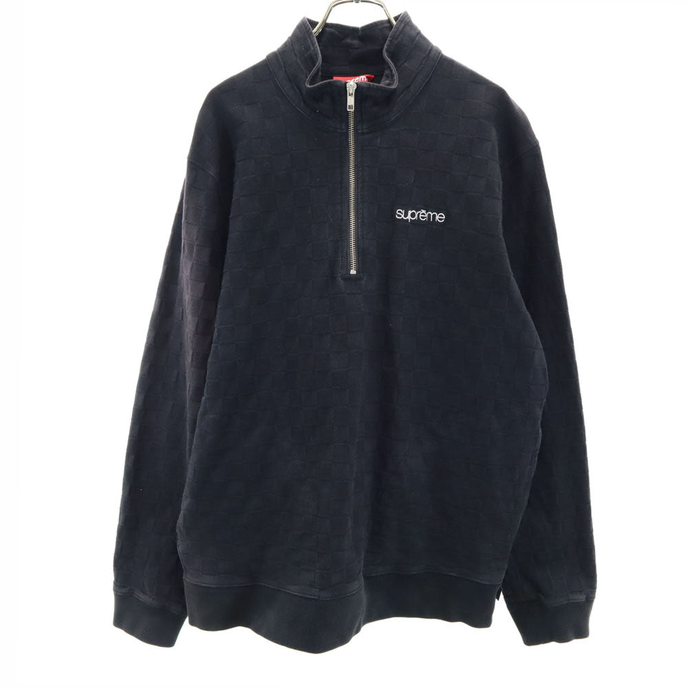 Supreme シュプリーム 長袖 ハーフジップ Tシャツ M ブラック プルオーバー メンズ