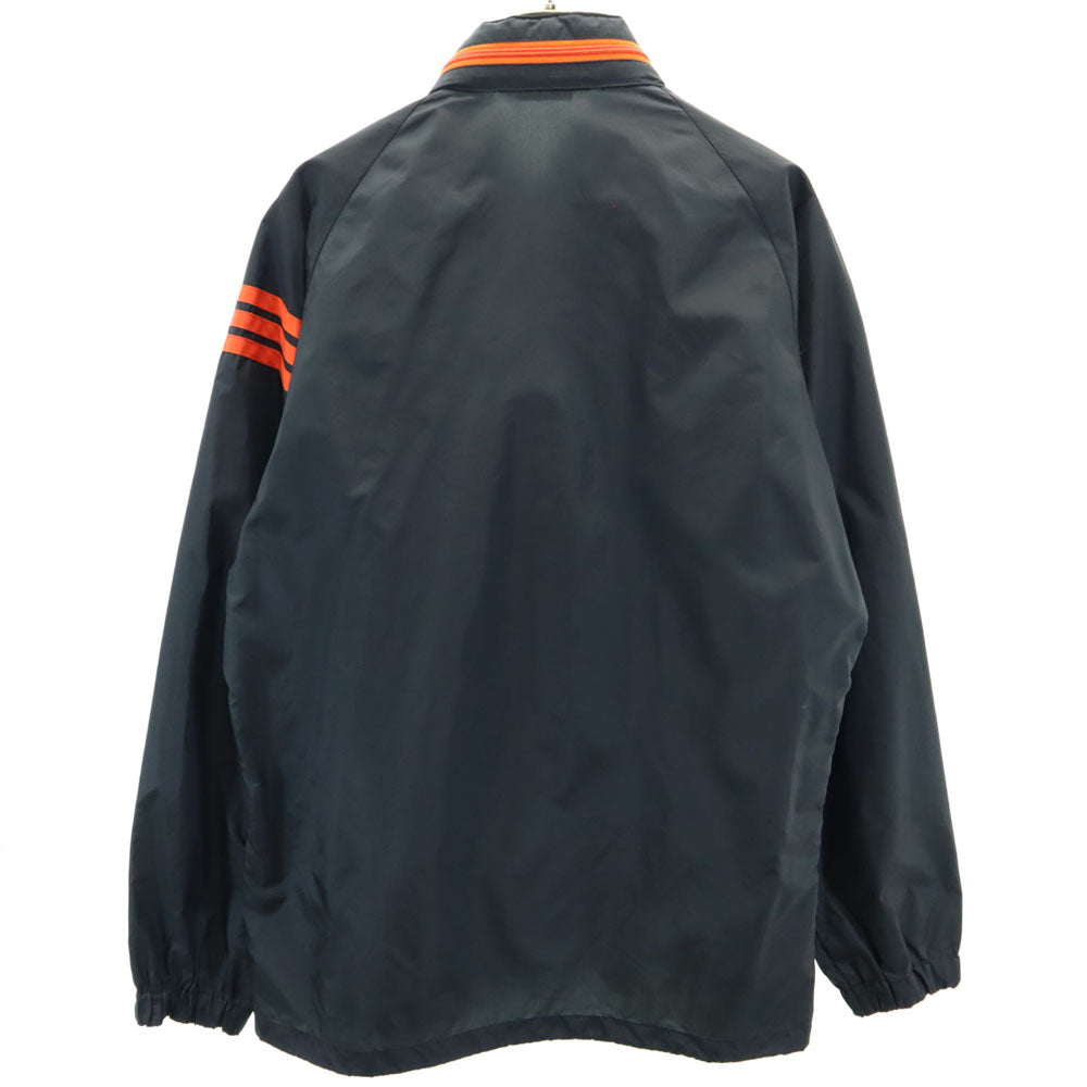 adidas アディダス 70s デサント製 ヴィンテージ トレフォイルロゴ刺繍 ナイロンジャケット M ブラック メンズ