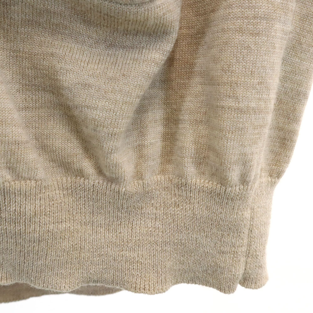 TOMMY HILFIGER トミーヒルフィガー 90s ウール オールド フラッグタグ Vネック ニットカーディガン L ベージュ メンズ