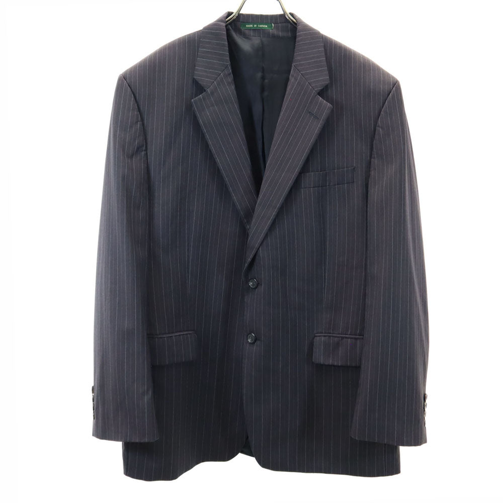 ローレンラルフローレン ストライプ 長袖 テーラードジャケット グレー系 LAUREN RALPH LAUREN カナダ製 メンズ