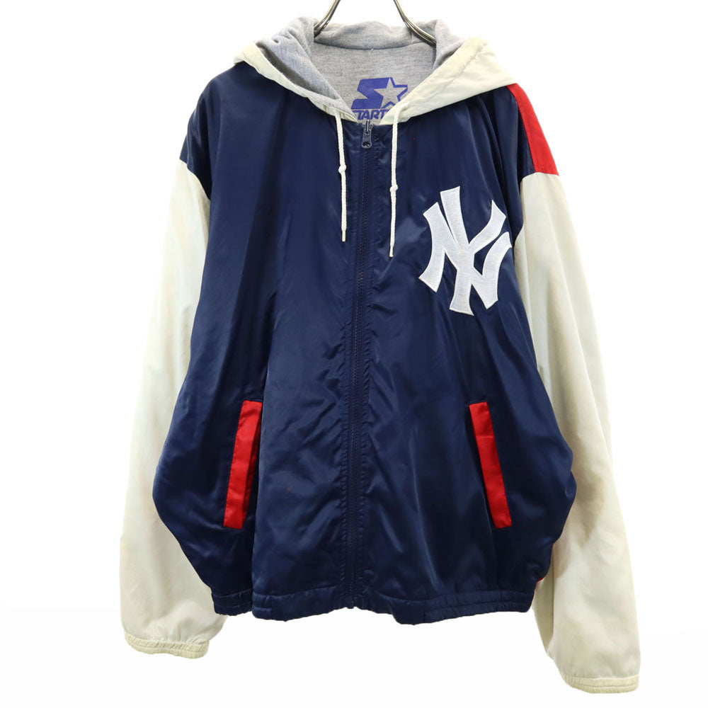 STARTER スターター オールド 長袖 リバーシブル パーカー L ネイビー系×グレー系 メンズ