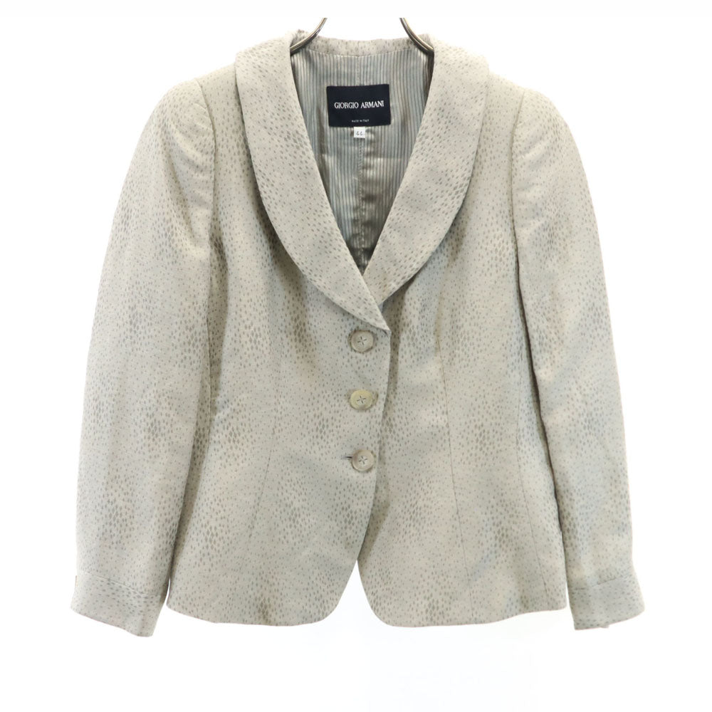 GIORGIO ARMANI ジョルジオアルマーニ イタリア製 リネンブレンド テーラードジャケット 44 グレー レディース
