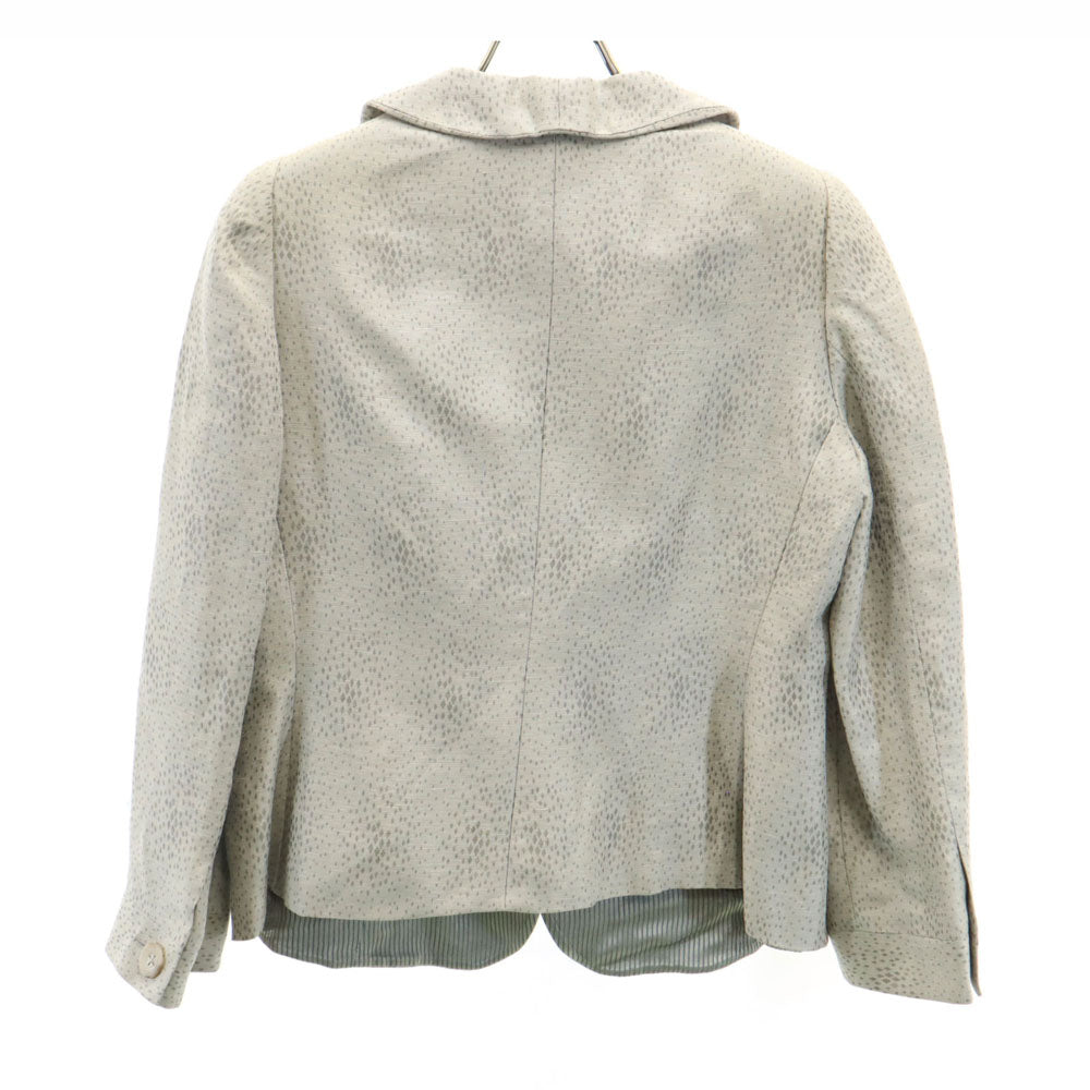 GIORGIO ARMANI ジョルジオアルマーニ イタリア製 リネンブレンド テーラードジャケット 44 グレー レディース