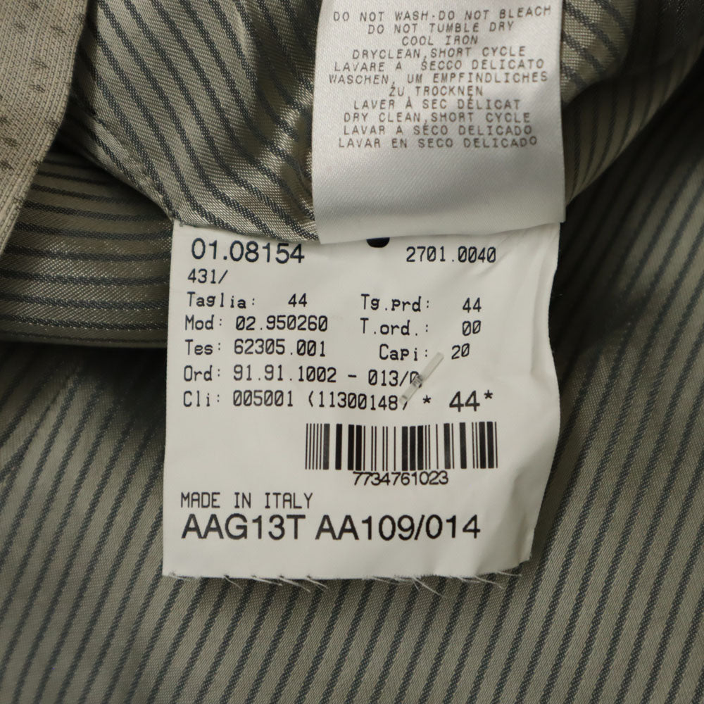 GIORGIO ARMANI ジョルジオアルマーニ イタリア製 リネンブレンド テーラードジャケット 44 グレー レディース