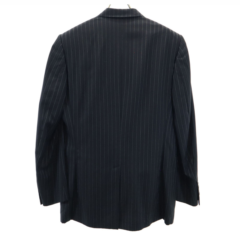 GIVENCHY ジバンシィ イタリア製 シルクブレンド ストライプ柄 テーラードジャケット 46 ブラック メンズ