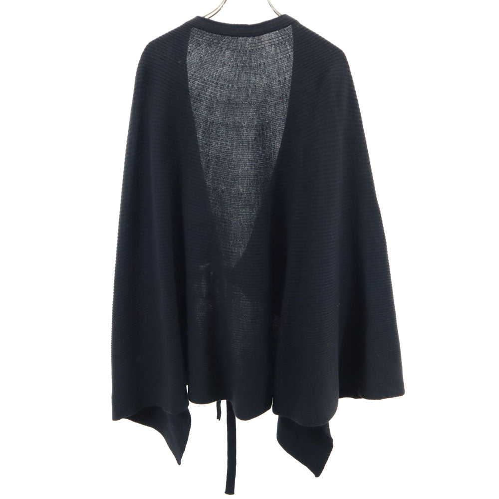 HaaT ハート ウール リブニット ポンチョ 2 ブラック イッセイミヤケ レディース