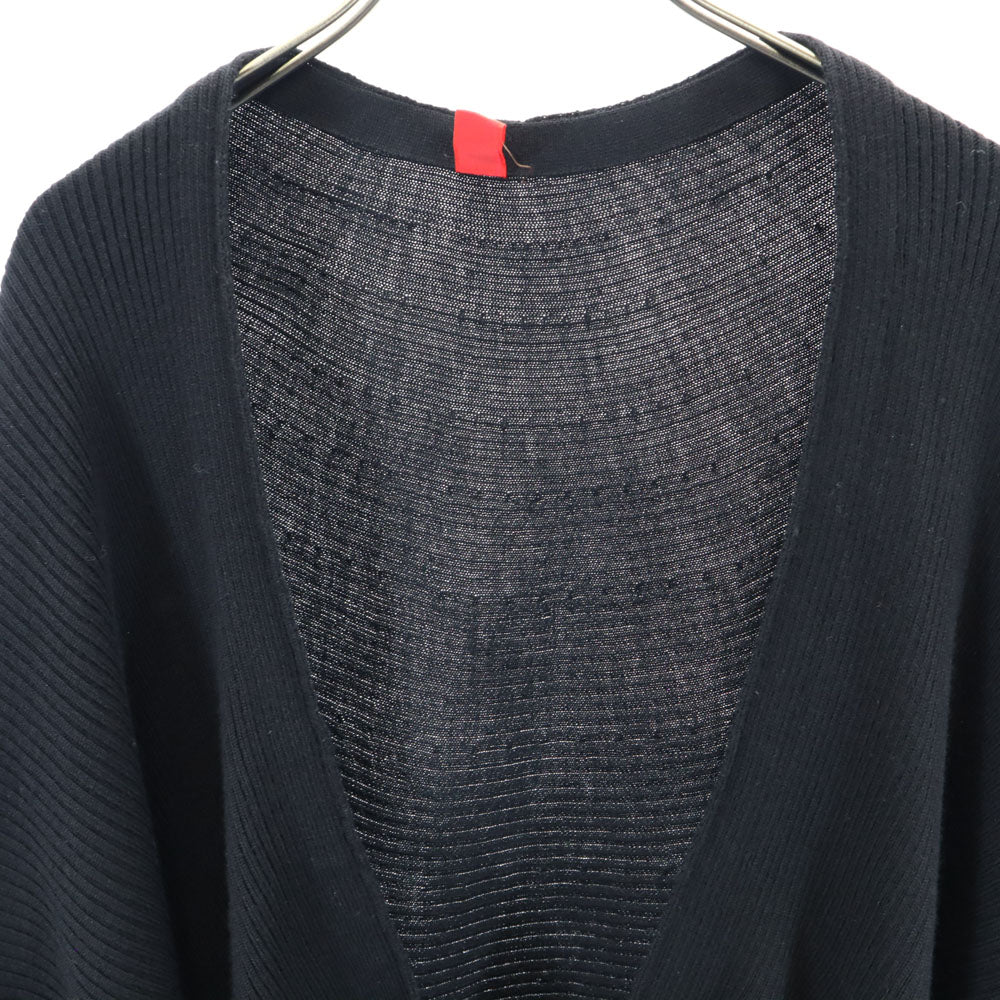 HaaT ハート ウール リブニット ポンチョ 2 ブラック イッセイミヤケ レディース