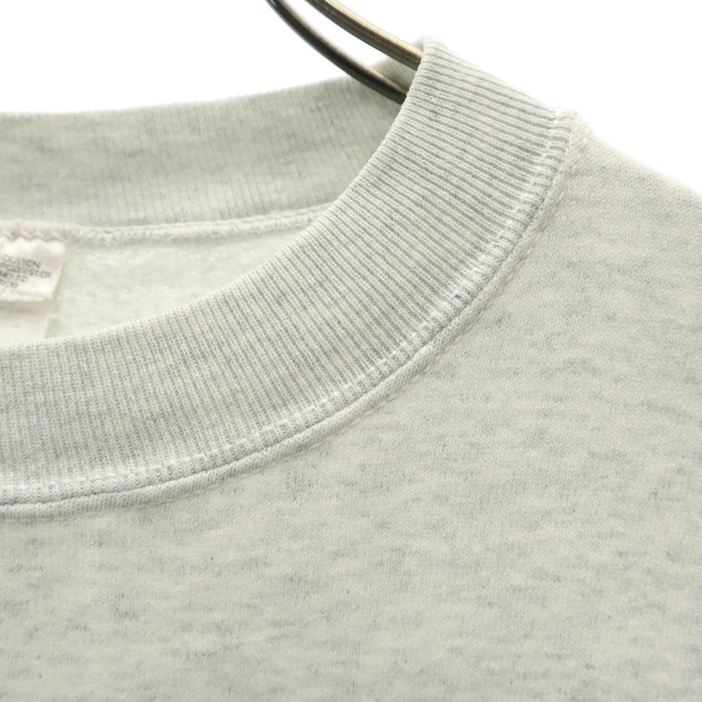 OLD オールド 90s バード プリント 長袖 スウェット トレーナー L ライトグレー 裏起毛 鳥 メンズ