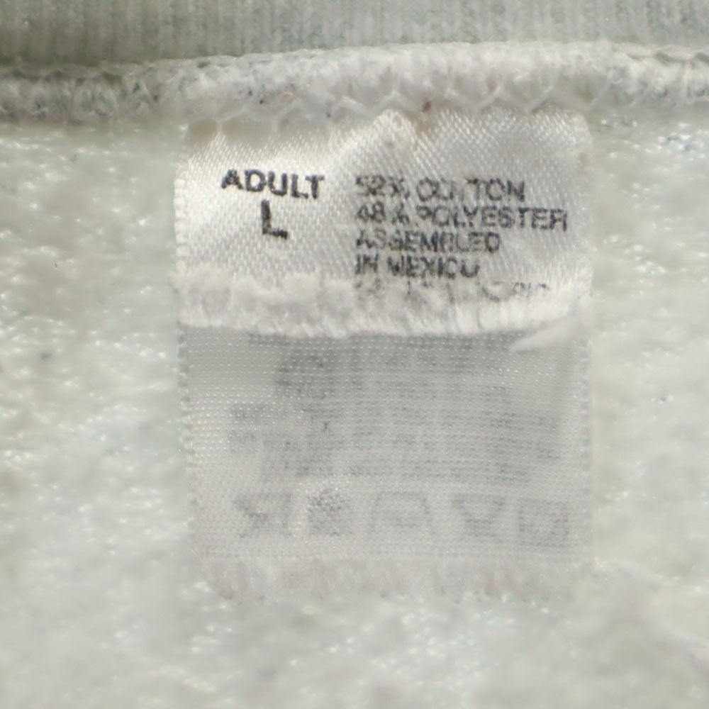 OLD オールド 90s バード プリント 長袖 スウェット トレーナー L ライトグレー 裏起毛 鳥 メンズ