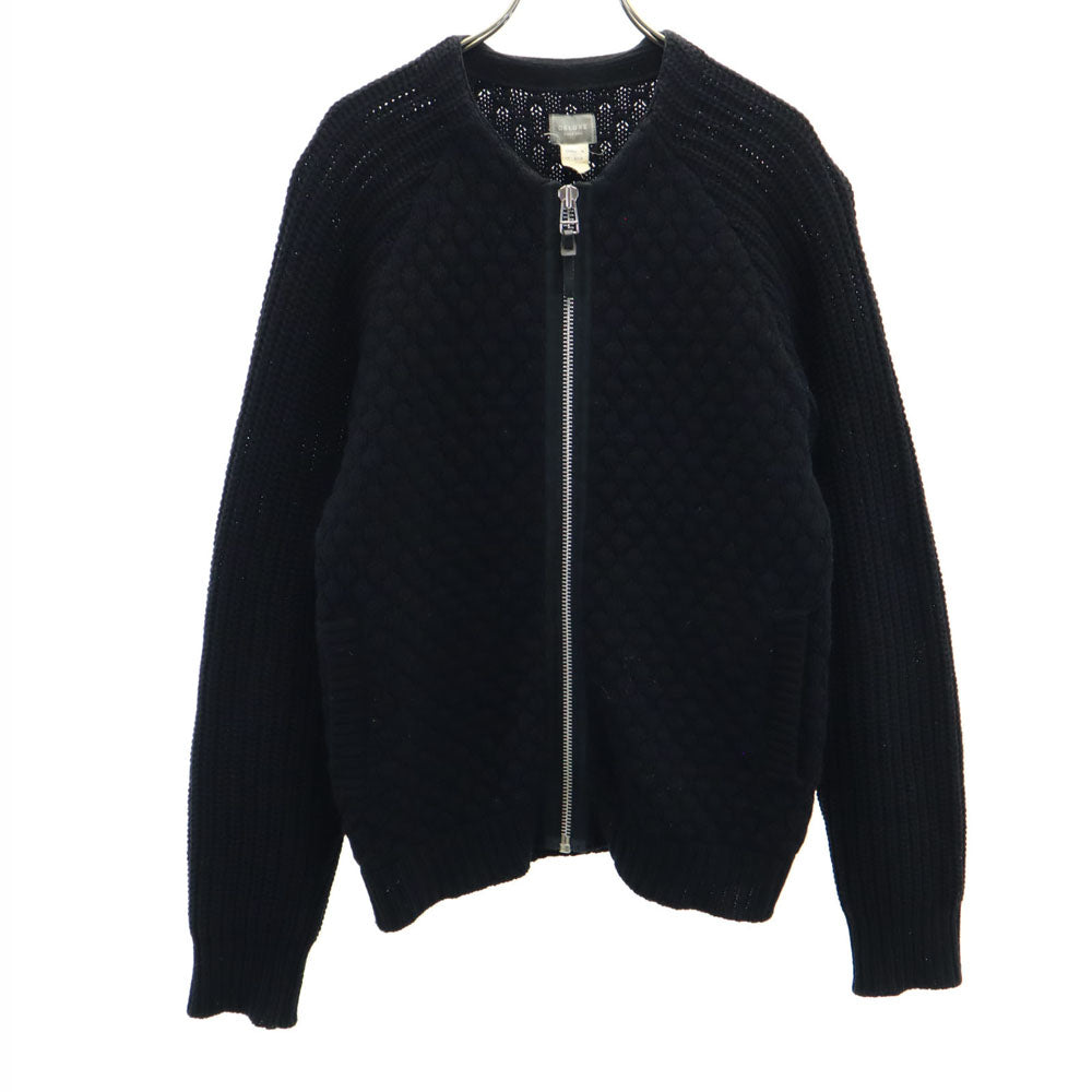 DELUXE デラックス ウール ニットジャケット S ブラック メンズ