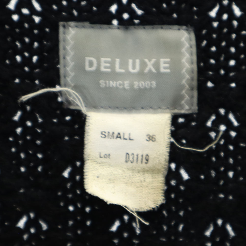 DELUXE デラックス ウール ニットジャケット S ブラック メンズ