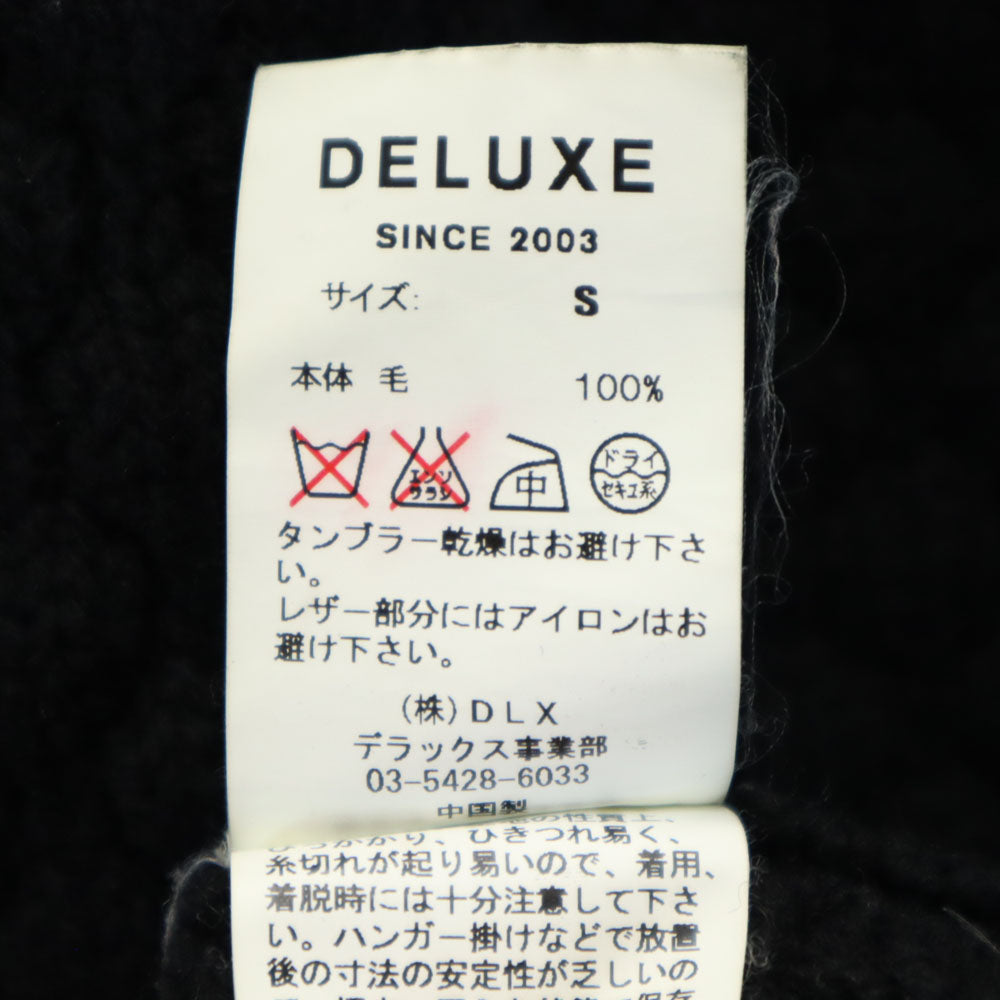 DELUXE デラックス ウール ニットジャケット S ブラック メンズ
