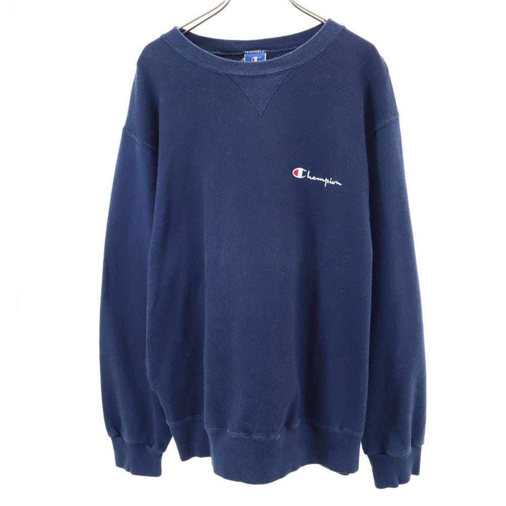 Champion チャンピオン 90s USA製 オールド 青タグ 長袖 スウェット トレーナー L ネイビー 裏起毛 メンズ