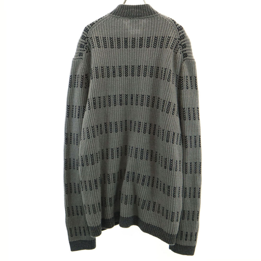 アルマーニエクスチェンジ 総柄 長袖 ハイネック ジップ セーター XL グレー系 ARMANI EXCHANGE ニット メンズ