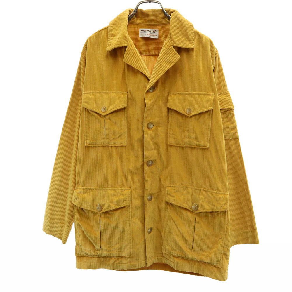 アロー 70s USA製 ヴィンテージ ブッシュ 長袖 コーデュロイ ミリタリーシャツ 14-14 1/2 マスタード ARROW メンズ ARROW アロー 70s USA製 ヴィンテージ ブッシュ 長袖 コーデュロイ