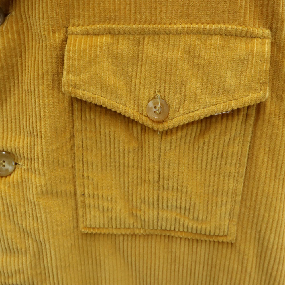 ARROW アロー 70s USA製 ヴィンテージ ブッシュ 長袖 コーデュロイ ミリタリーシャツ 14-14 1/2 マスタード メンズ