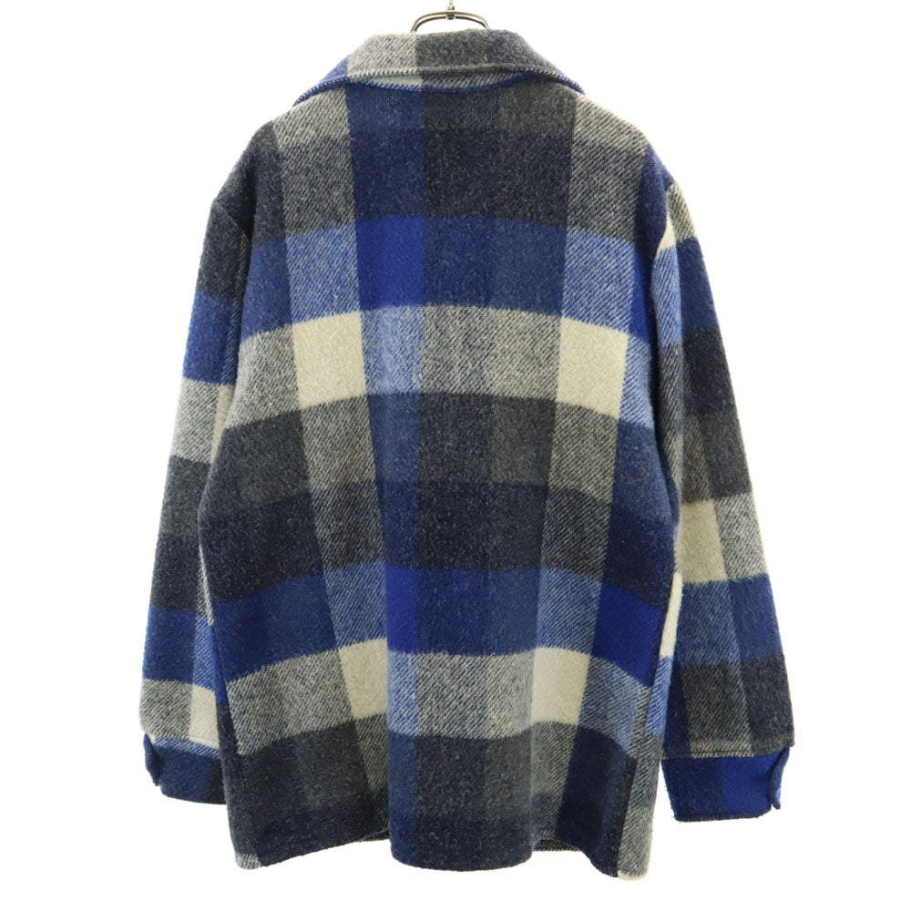 サーモキング 70s 80s ヴィンテージ バファローチェック ウールジャケット S ネイビー メンズ