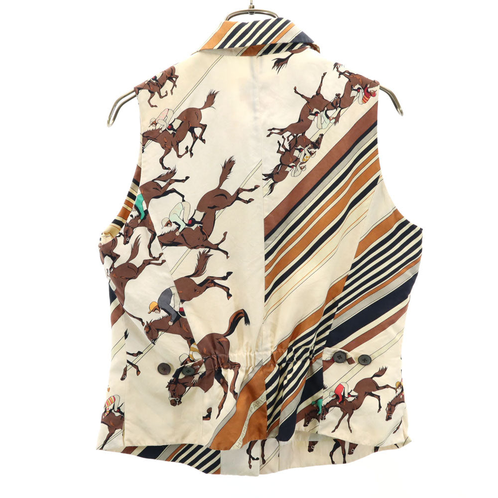 HERMES エルメス 馬柄 ベスト 40 アイボリー系 レディース