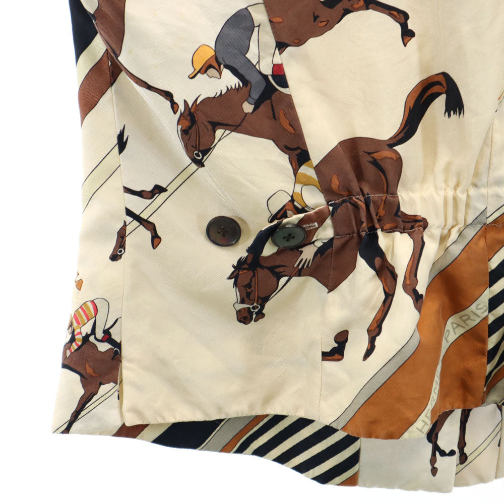 HERMES エルメス 馬柄 ベスト 40 アイボリー系 レディース