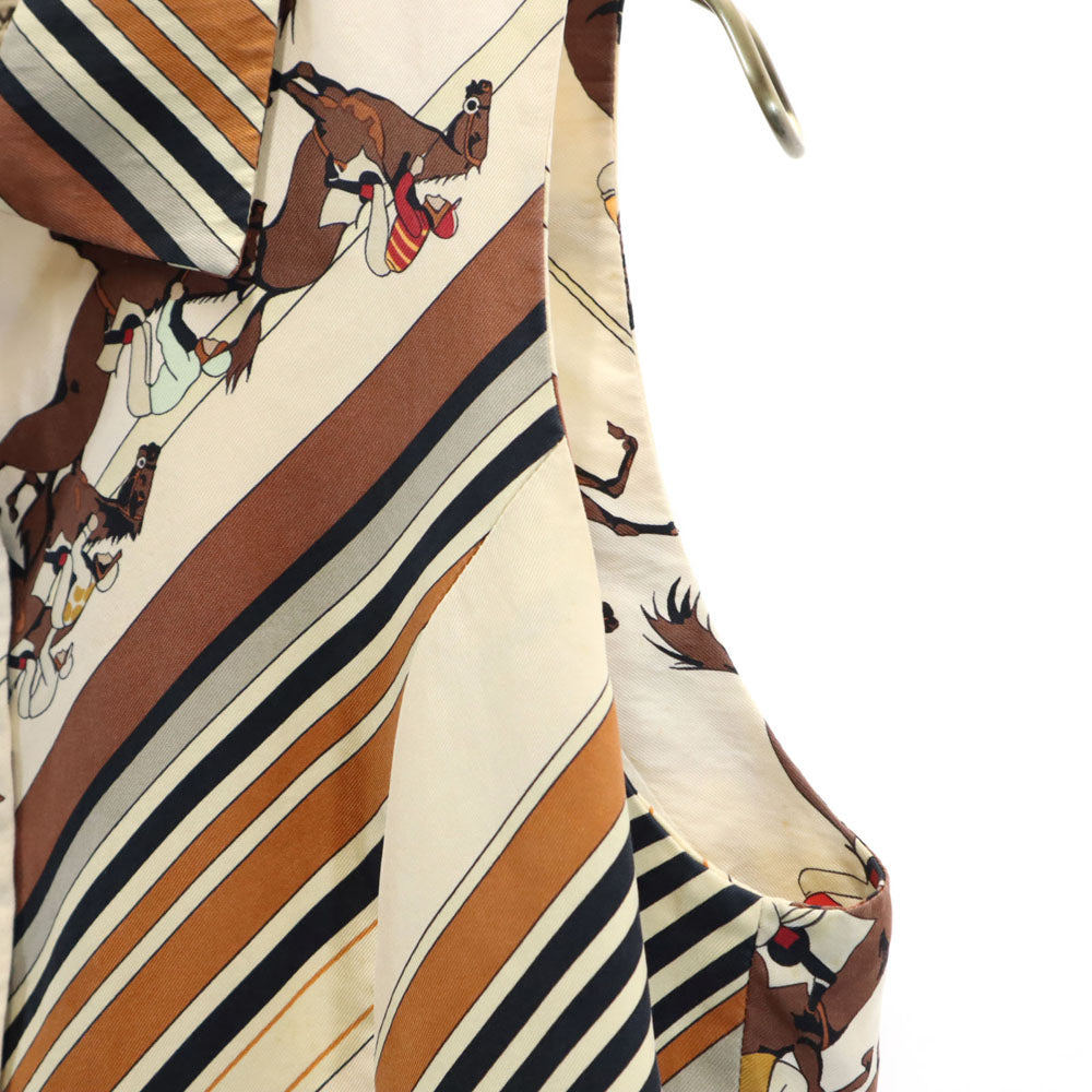 HERMES エルメス 馬柄 ベスト 40 アイボリー系 レディース