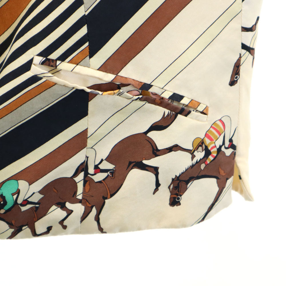 HERMES エルメス 馬柄 ベスト 40 アイボリー系 レディース