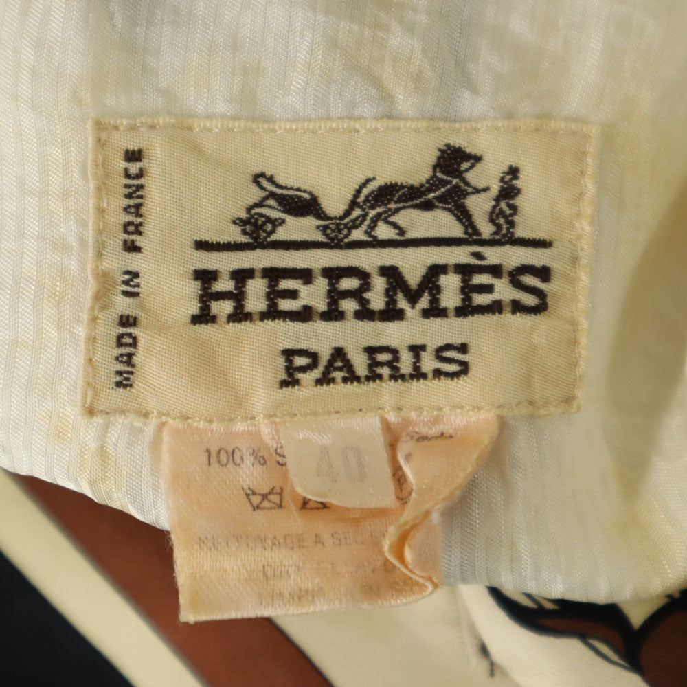 HERMES エルメス 馬柄 ベスト 40 アイボリー系 レディース