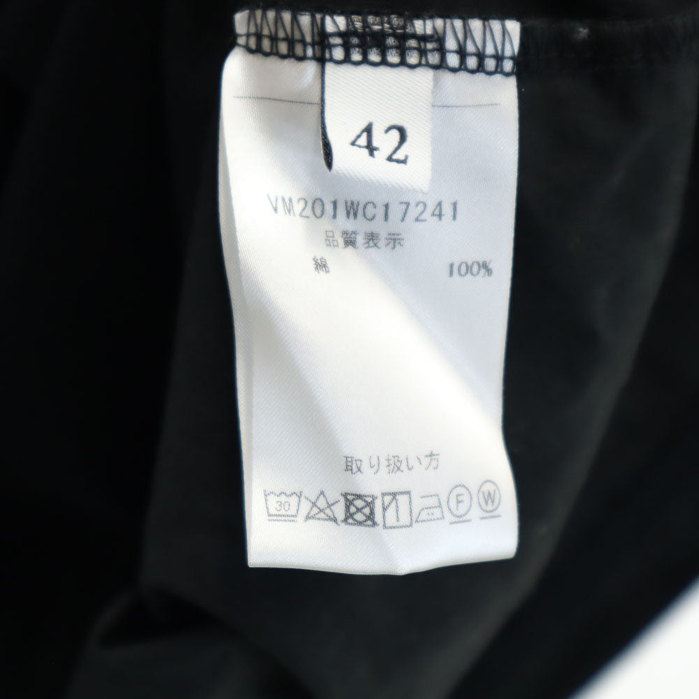 ヴァンソンミレイユ 日本製 半袖 ジャージー 切替 スキッパーカラー ポロシャツ 42 ブラック Vincent et Mireille メンズ