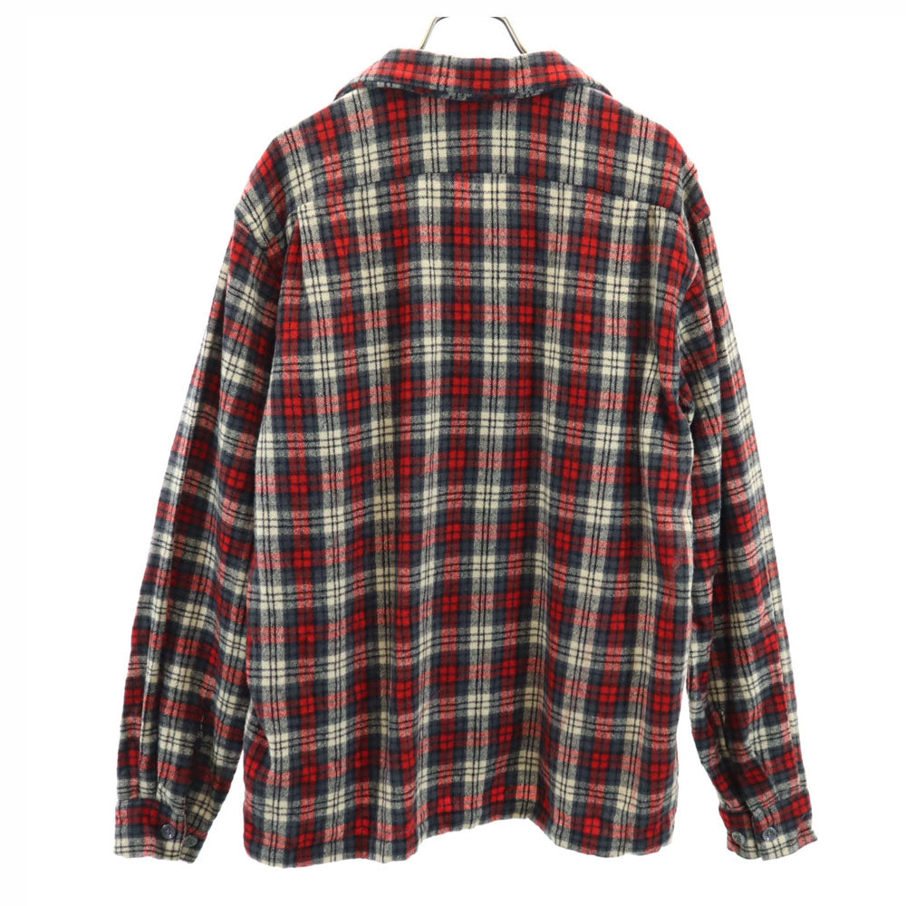 McGregor マクレガー 60s USA製 ウール ヴィンテージ 開襟 チェック柄 長袖 オープンカラーシャツ M レッド 他 メンズ