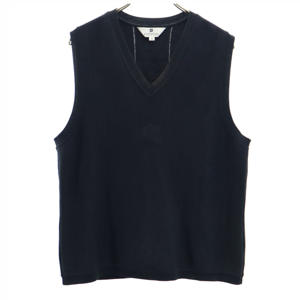 GIVENCHY GOLF ジバンシィゴルフ 90s 日本製 オールド Vネック ニットベスト M 濃紺 メンズ
