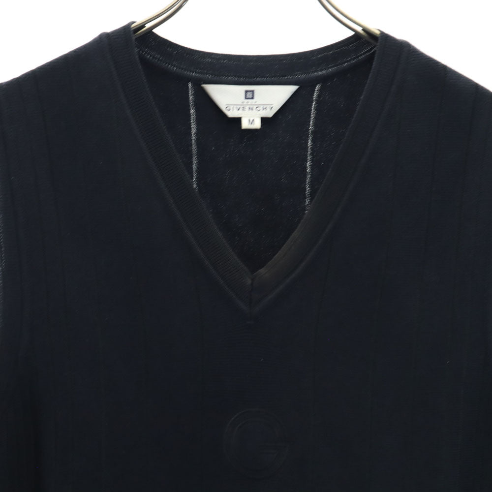 GIVENCHY GOLF ジバンシィゴルフ 90s 日本製 オールド Vネック ニットベスト M 濃紺 メンズ