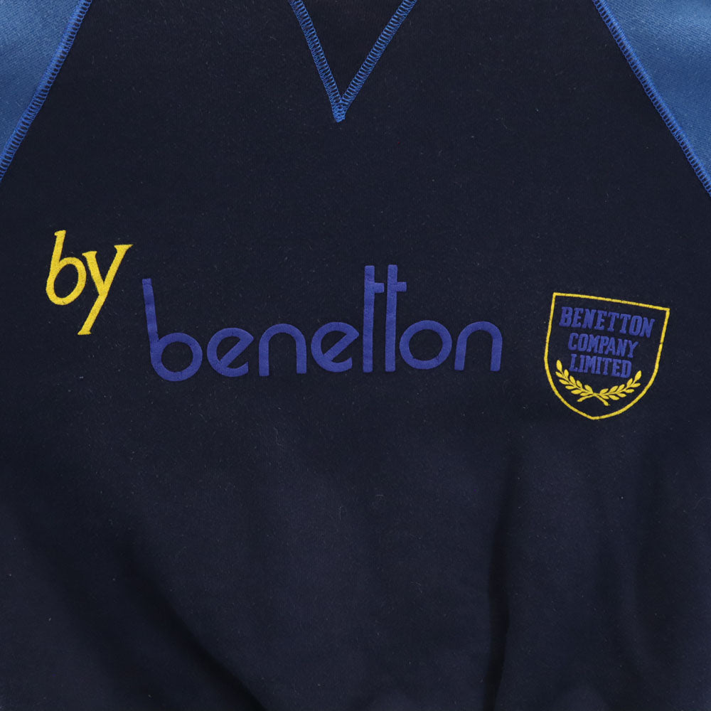 BENETTON ベネトン 80s イタリア製 オールド 長袖 スウェット トレーナー M ネイビー メンズ