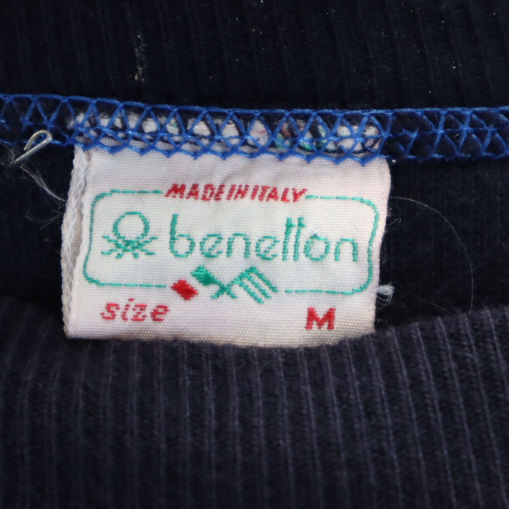 BENETTON ベネトン 80s イタリア製 オールド 長袖 スウェット トレーナー M ネイビー メンズ