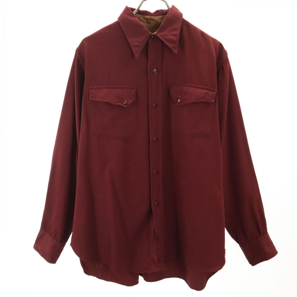 H BAR C エイチバーシー 60s ウール ヴィンテージ 長袖 シャツ ワインレッド メンズ