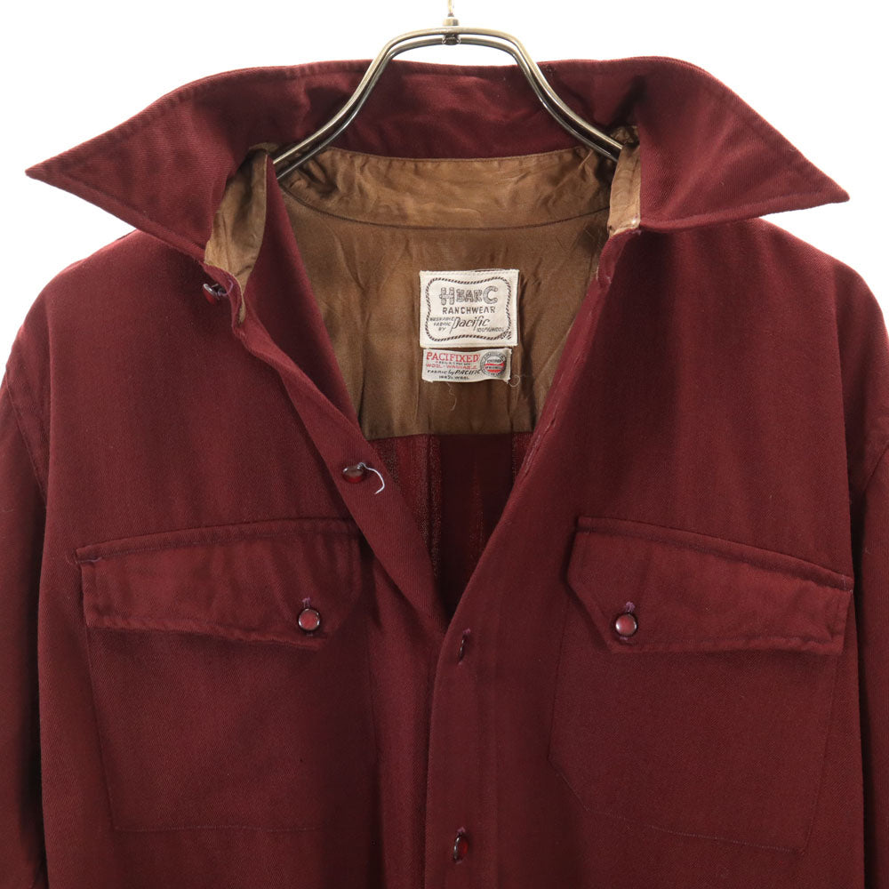 H BAR C エイチバーシー 60s ウール ヴィンテージ 長袖 シャツ ワインレッド メンズ