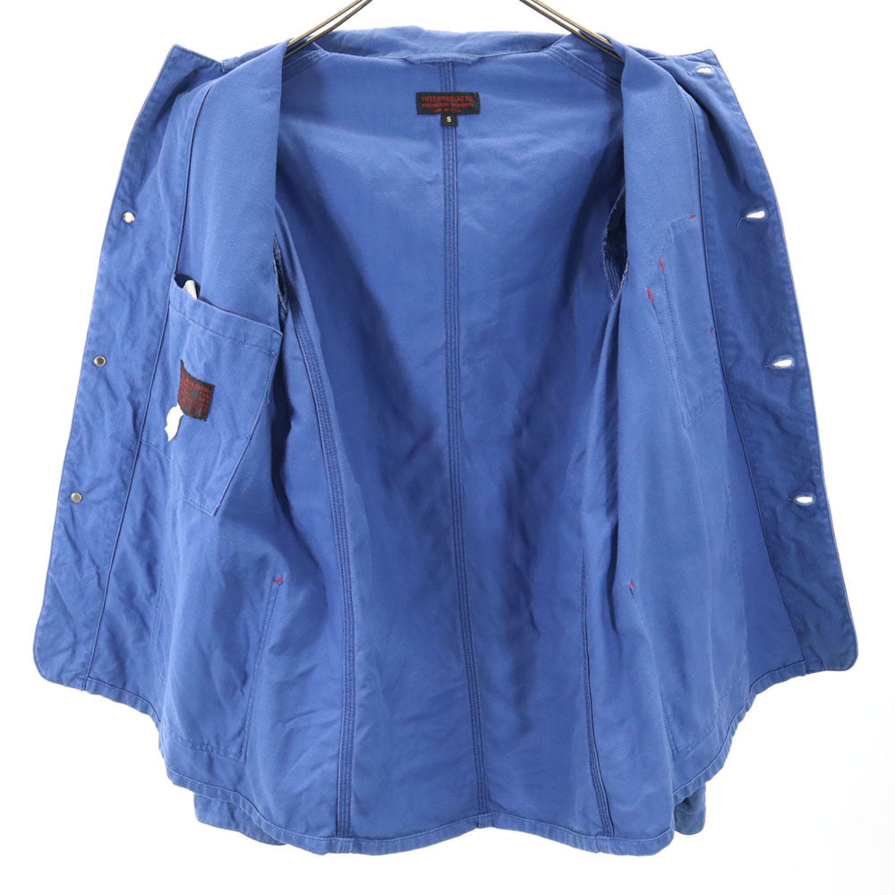 エンジニアードガーメンツ USA製 長袖 ヘリンボーン カバーオール S ブルー Engineered Garments INTERMEDIATES メンズ