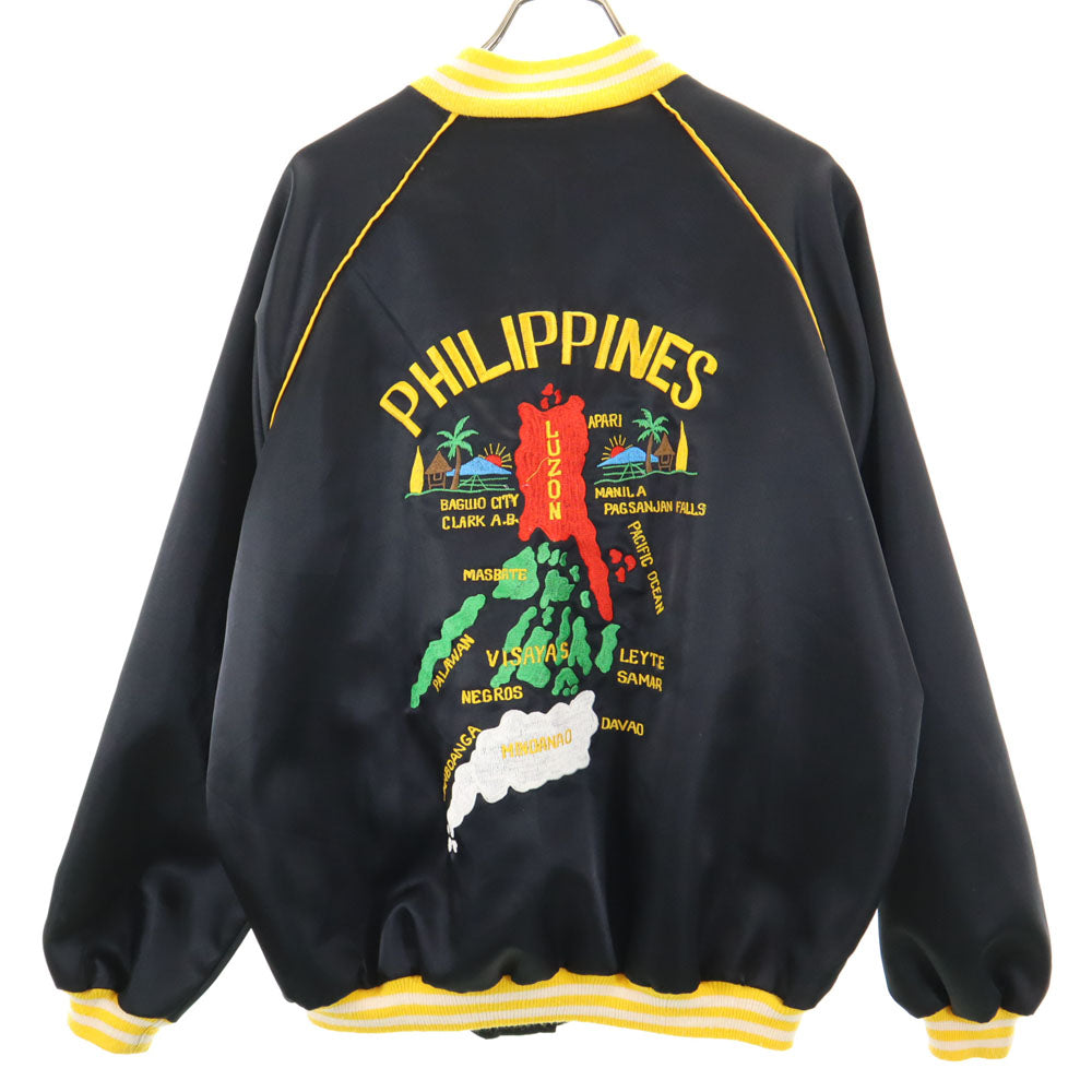 OLD オールド 70s 80s バック刺繍 長袖 ブルゾン ブラック系 メンズ