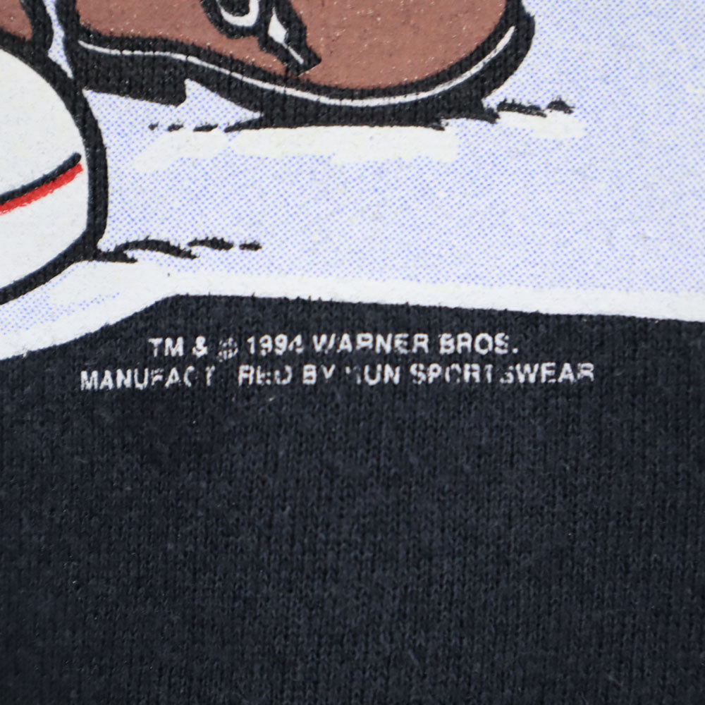 Resort image 90s USA製 オールド ワーナーブラザーズ 長袖 スウェット トレーナー L ブラック系 Resort image 裏起毛 メンズ