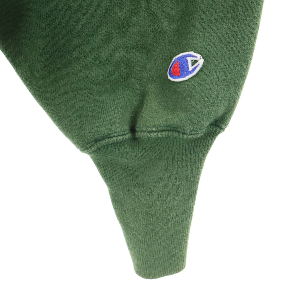 Champion チャンピオン 90s リバースウィーブ USA製 オールド 刺繍タグ カレッジ 長袖 スウェット トレーナー XL グリーン系 REVERSE WEAVE 裏起毛 レディース