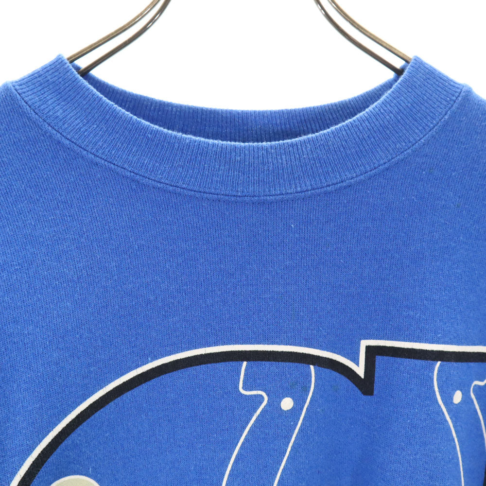 Hanes ヘインズ 80s 90s USA製 オールド NFL プリント 長袖 トレーナー M ブルー系 裏起毛 メンズ