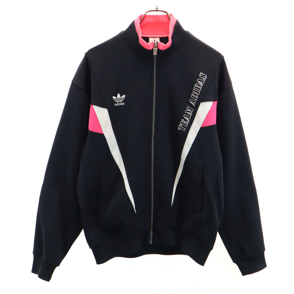 adidas アディダス 80s デサント製 ヴィンテージ トレフォイルロゴ トラックジャケット O ブラック ジャージ メンズ
